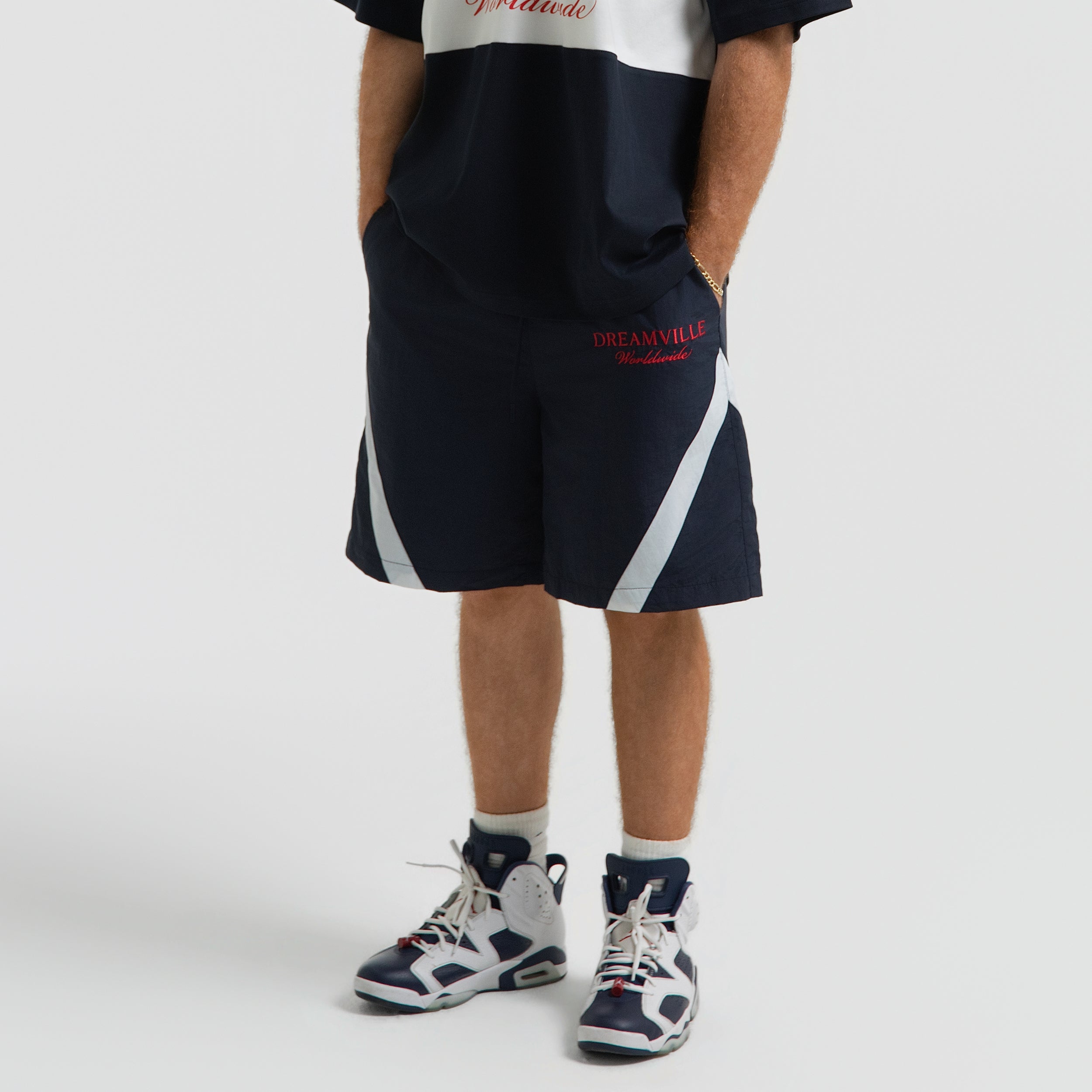 WORLDWIDE NYLON SHORTS NAVY – Dreamville Official Store