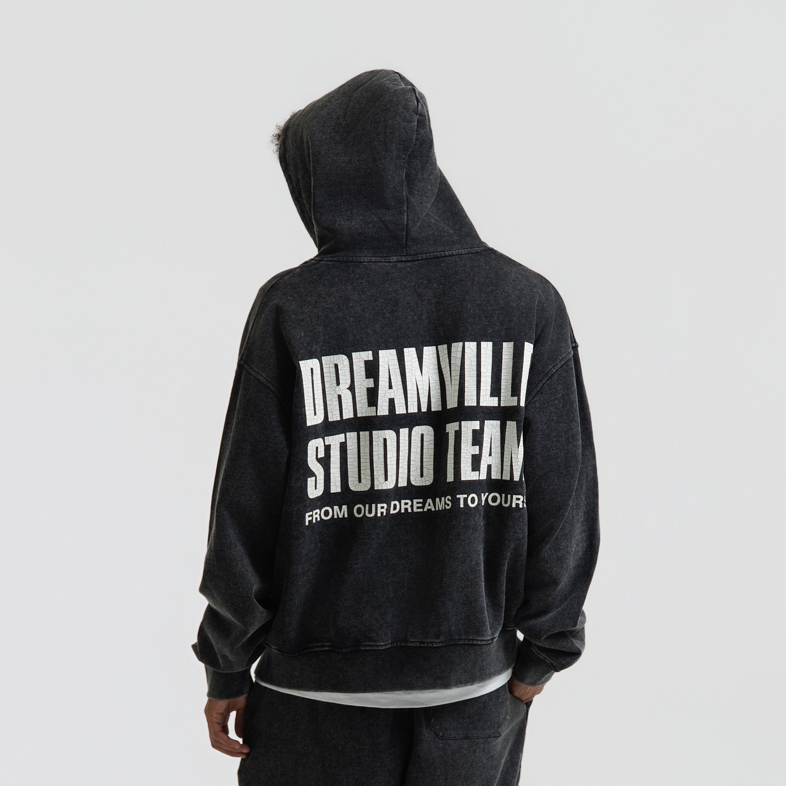 STUDIO TEAM ZIP UP HOODIE WASHED BLACK – Dreamville Official Store
