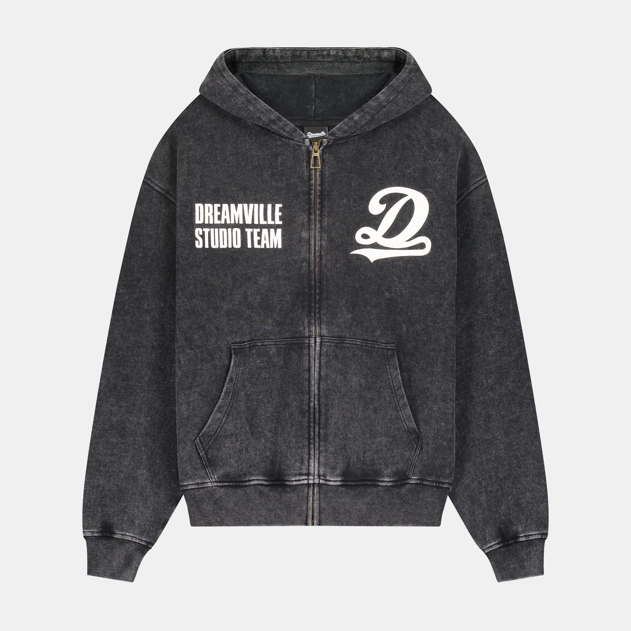 STUDIO TEAM ZIP UP HOODIE WASHED BLACK – Dreamville Official Store