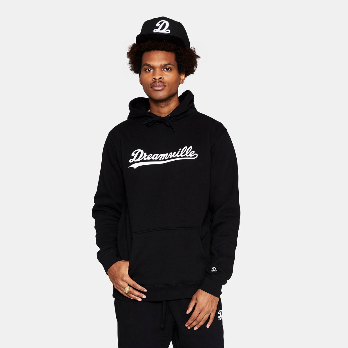 DREAMVILLE CLASSIC LOGO HOODIE STRINGS- BLACK – Dreamville